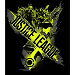 DC COMICS Justice League Movie Neon Green Banner Black T-shirt Toddler Boy To Youth Boy