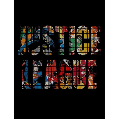 DC COMICS Justice League Black Tee Toddler Boy To Youth Boy