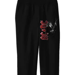AC/DC ACDC Black And White Angus Young Youth Black Sweatpants