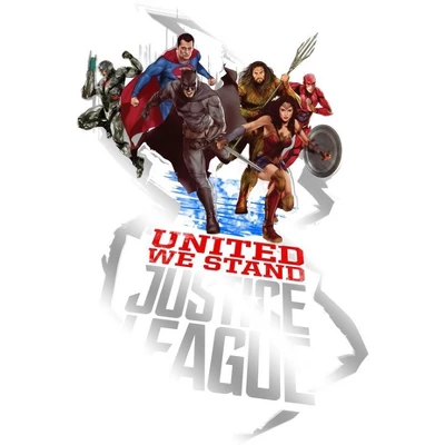 DC COMICS Justice League Movie United Superheroes Black T-shirt Toddler Boy To Youth Boy