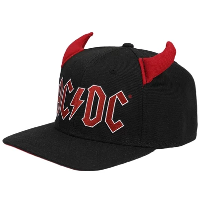 AC/DC ACDC Embroidered Logo Pre-curved Snapback With 3D Horns - Image 2