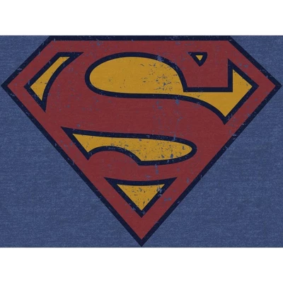 DC COMICS Superman Logo Men's Navy Heather Vintage Tee