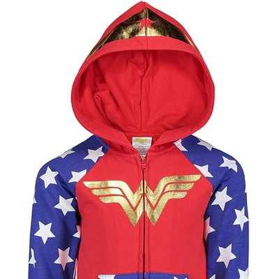 DC Comics Justice League Wonder Woman Girls French Terry Zip Up Costume Hoodie Little Kid To Big Kid - Image 6